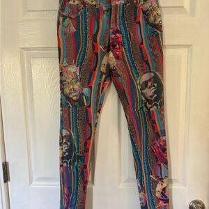 Vintage Violet and Pink Brand Graphic Tupac and Biggie Print Jeans